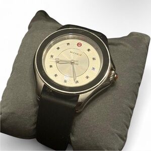 Michele Cape Spinner Black Dial Watch | Retail Tag $295